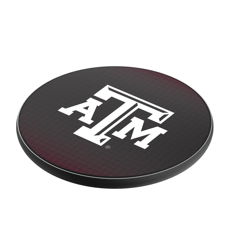 Texas A&M University Aggies Linen 15-Watt Wireless Charger Iso.Jpg