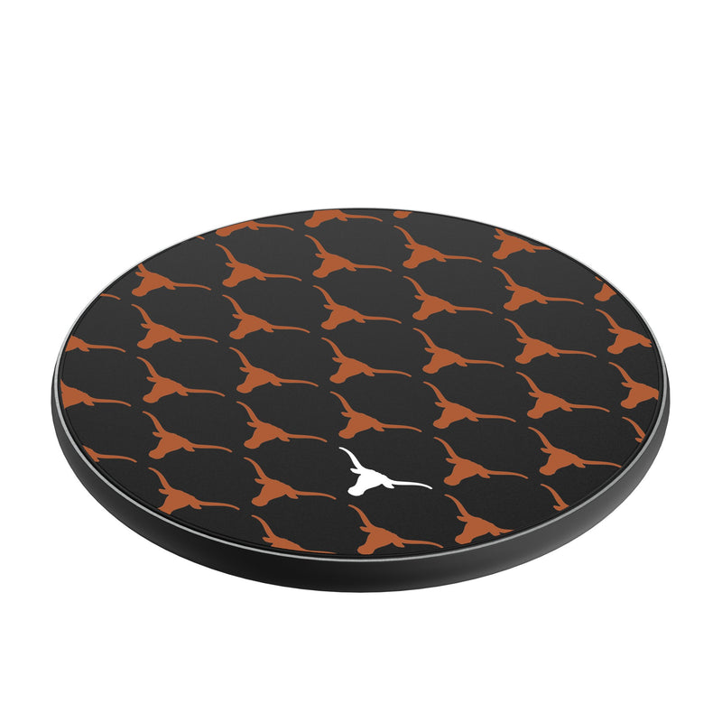 University of Texas Longhorns Fashion Pattern 15-Watt Wireless Charger Iso.Jpg