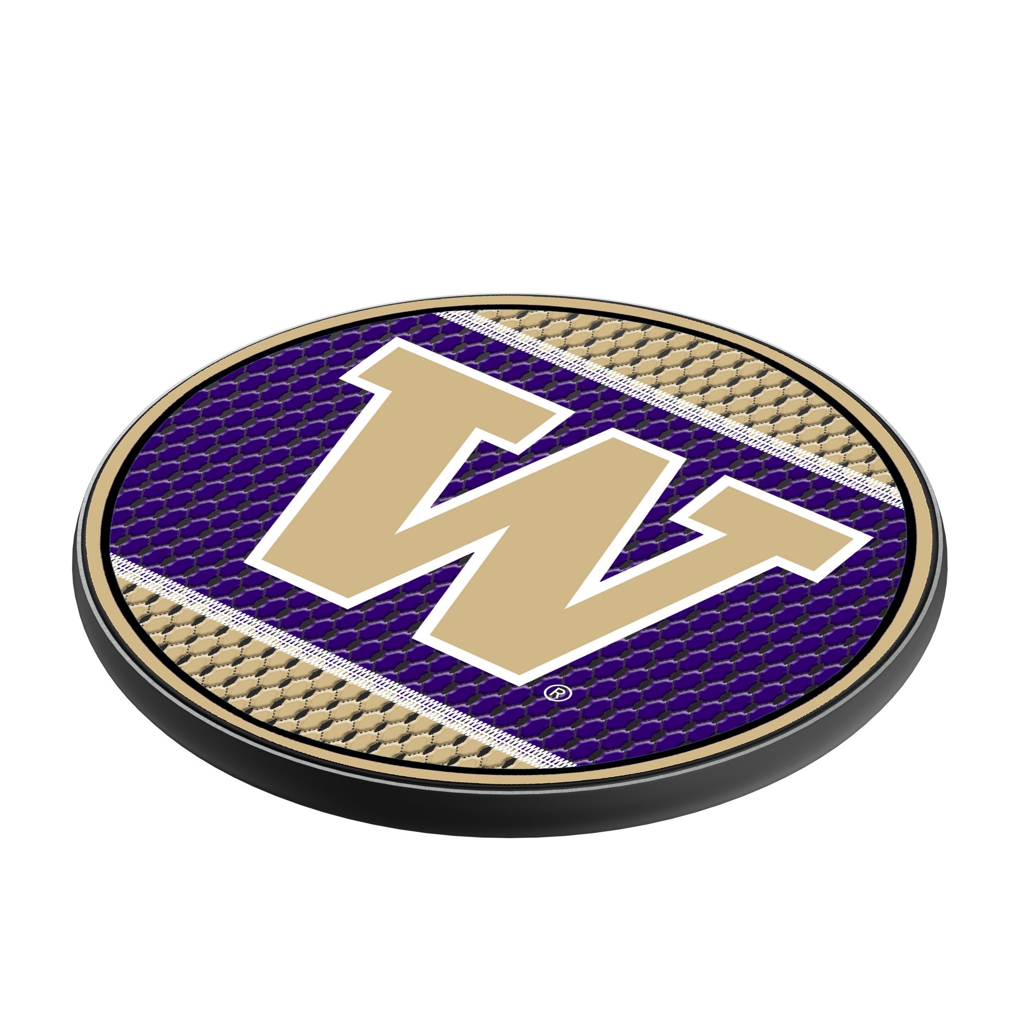 University of Washington Huskies Mesh 15-Watt Wireless Charger Iso.Jpg