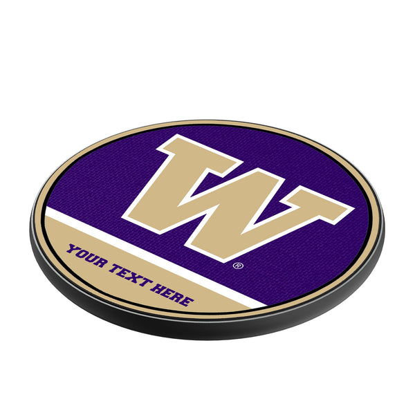 University of Washington Huskies Personalized Endzone Solid 15-Watt Wireless Charger Iso.Jpg