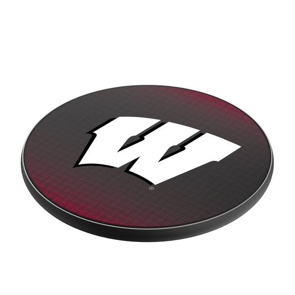 University of Wisconsin Badgers Linen 15-Watt Wireless Charger Iso.Jpg