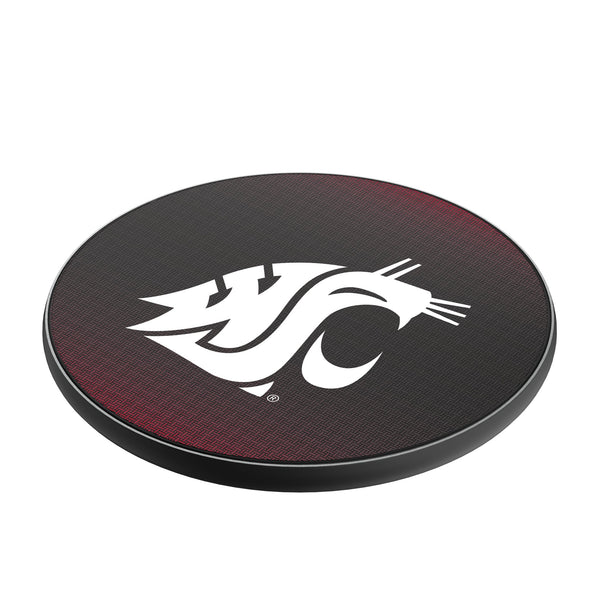 Washington State University Cougars Linen 15-Watt Wireless Charger Iso.Jpg