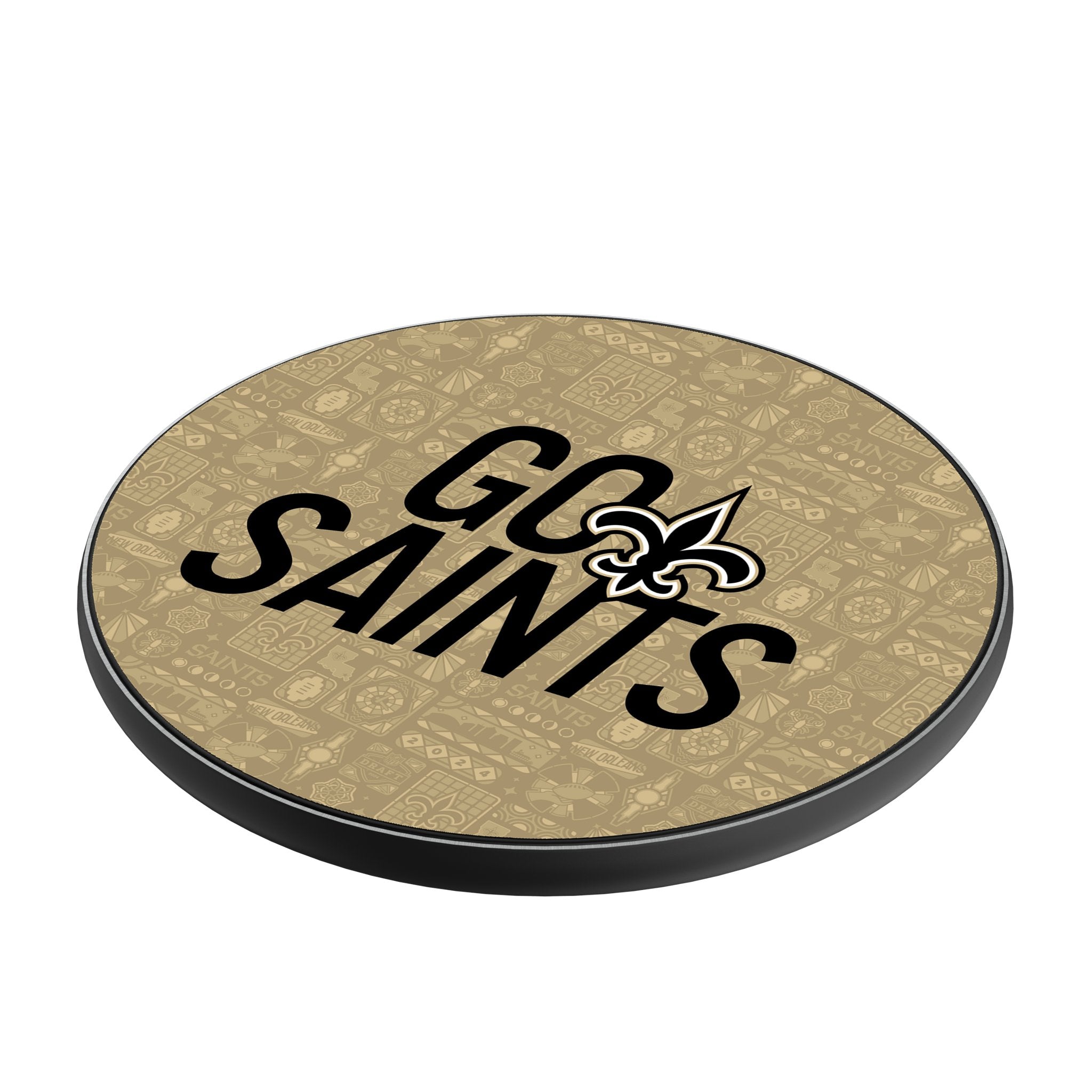 New Orleans Saints 2024 Illustrated Limited Edition 15-Watt Wireless Charger Iso.Jpg