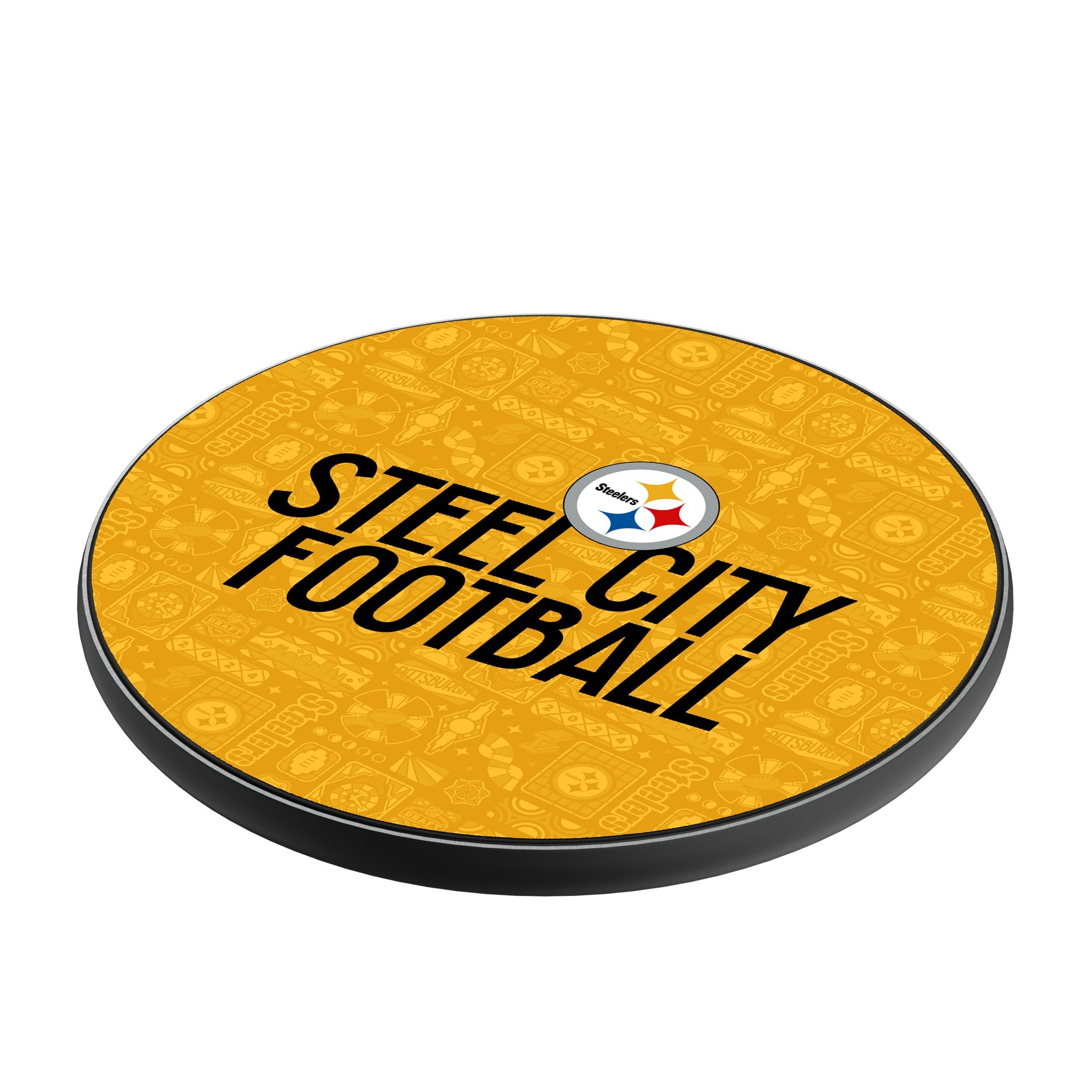 Pittsburgh Steelers 2024 Illustrated Limited Edition 15-Watt Wireless Charger Iso.Jpg