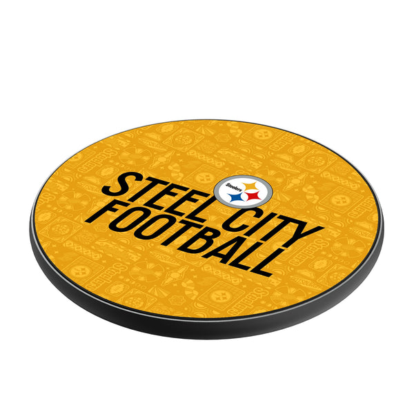 Pittsburgh Steelers 2024 Illustrated Limited Edition 15-Watt Wireless Charger Iso.Jpg