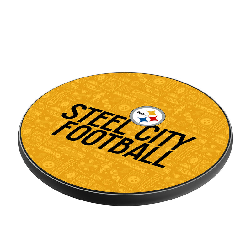 Pittsburgh Steelers 2024 Illustrated Limited Edition 15-Watt Wireless Charger Iso.Jpg