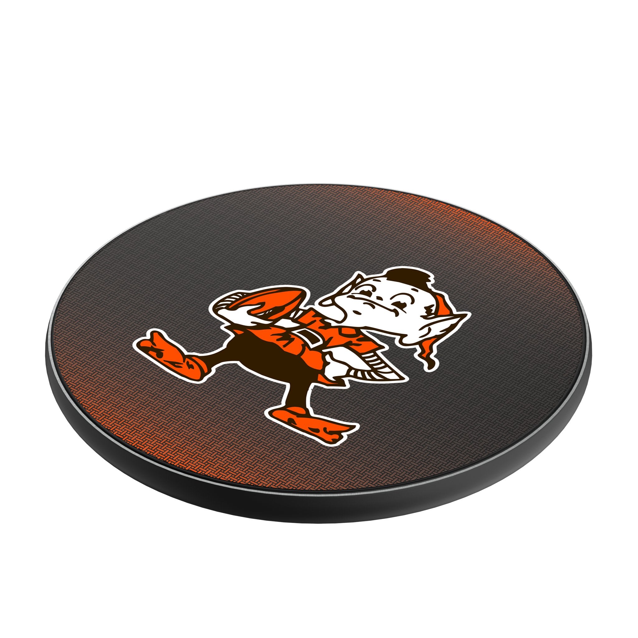 Cleveland Browns Historic Collection Linen 15-Watt Wireless Charger Iso.Jpg
