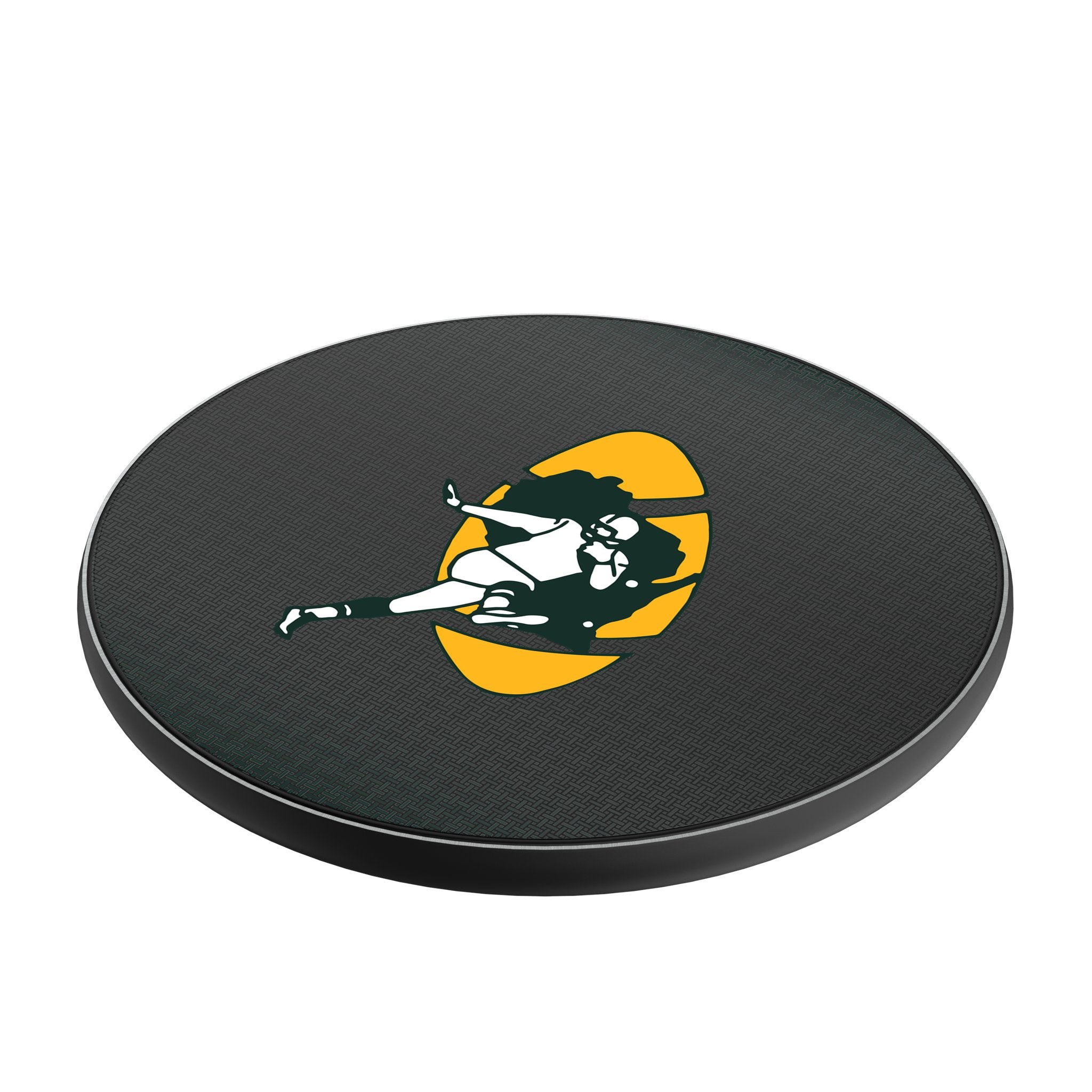 Green Bay Packers Historic Collection Linen 15-Watt Wireless Charger Iso.Jpg