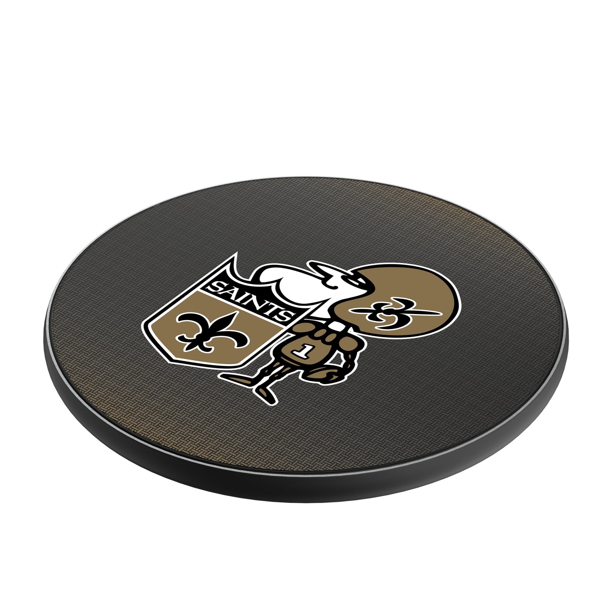 New Orleans Saints Historic Collection Linen 15-Watt Wireless Charger Iso.Jpg