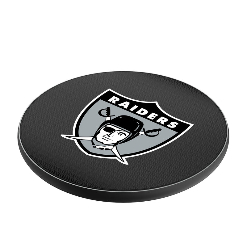 Oakland Raiders 1963 Historic Collection Linen 15-Watt Wireless Charger Iso.Jpg