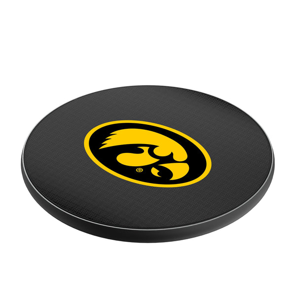 University of Iowa Hawkeyes Linen 15-Watt Wireless Charger Iso.Jpg