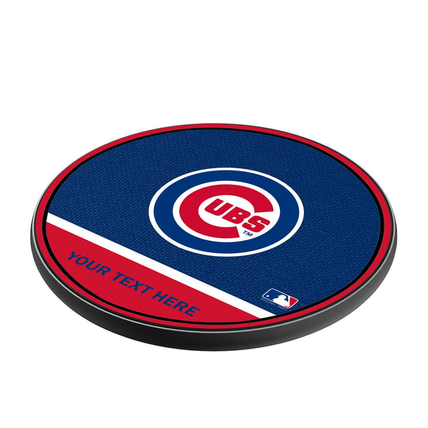 Chicago Cubs Personalized Endzone Solid 15-Watt Wireless Charger Iso.Jpg