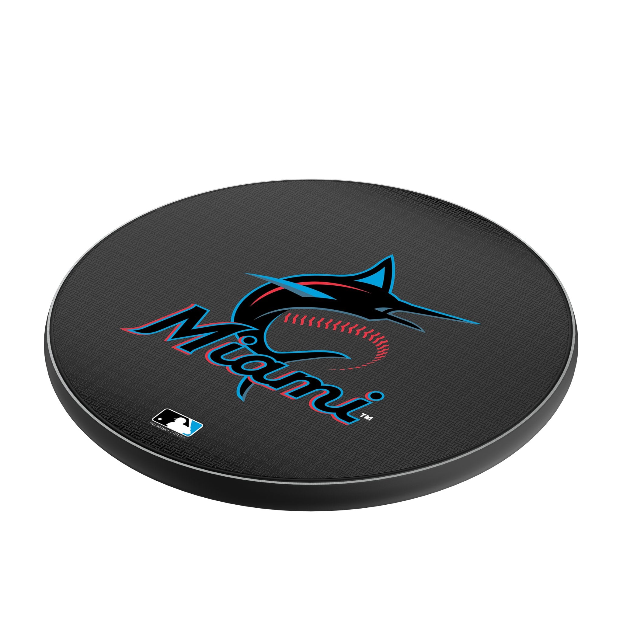 Miami Marlins Linen 15-Watt Wireless Charger Iso.Jpg