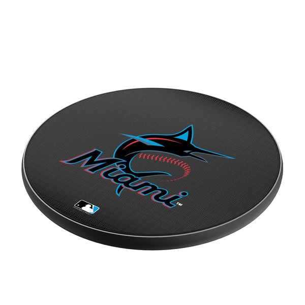 Miami Marlins Linen 15-Watt Wireless Charger Iso.Jpg