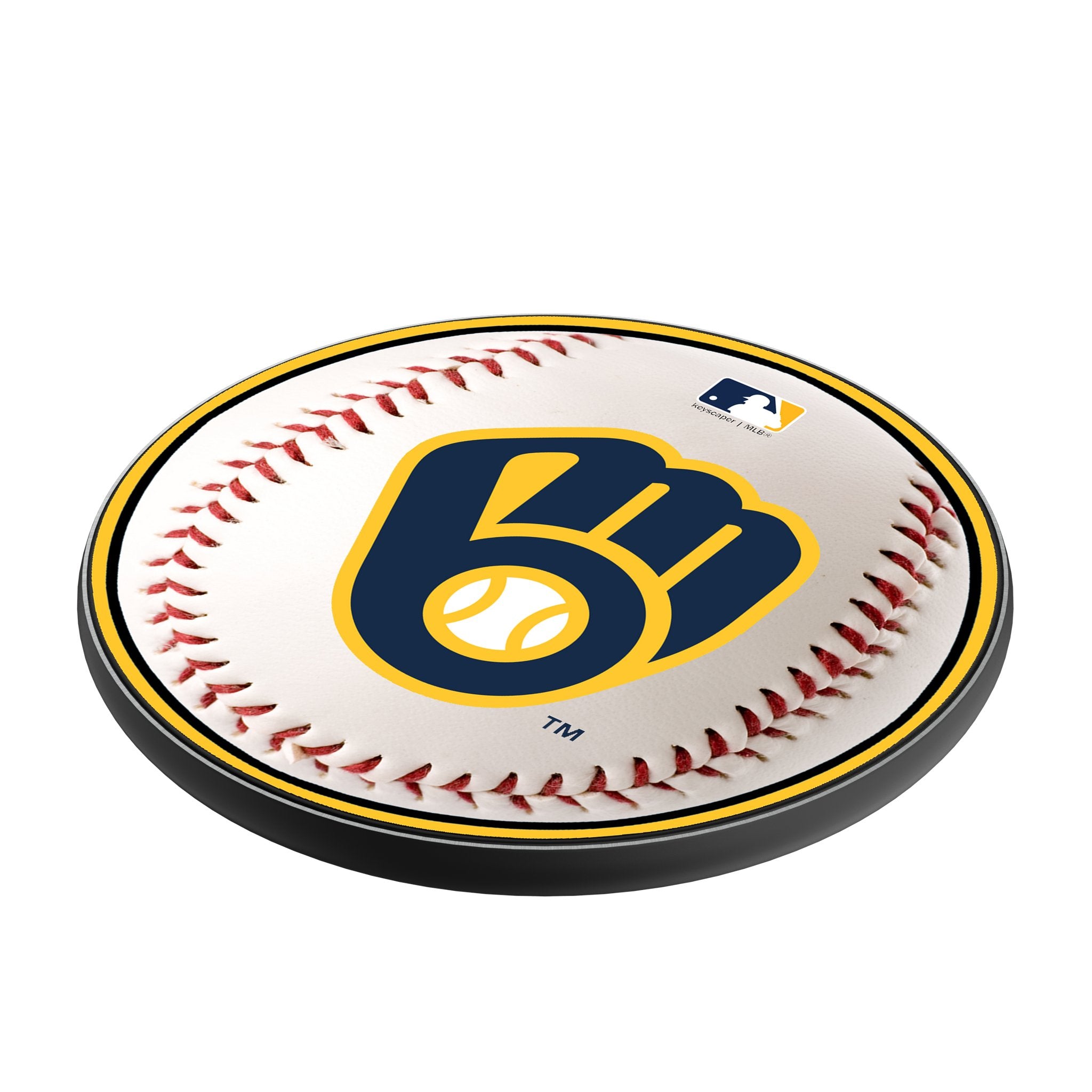 Milwaukee Brewers Baseball 15-Watt Wireless Charger Iso.Jpg