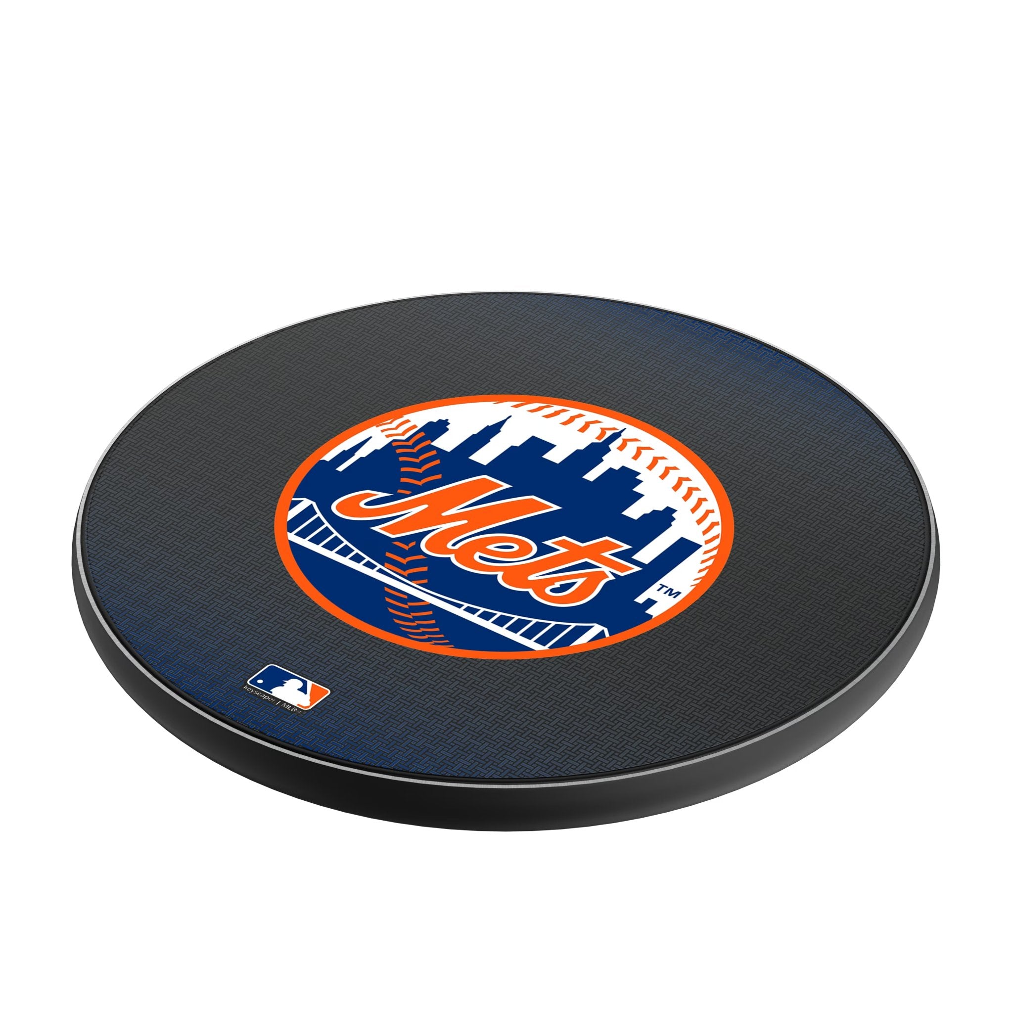 New York Mets Linen 15-Watt Wireless Charger Iso.Jpg