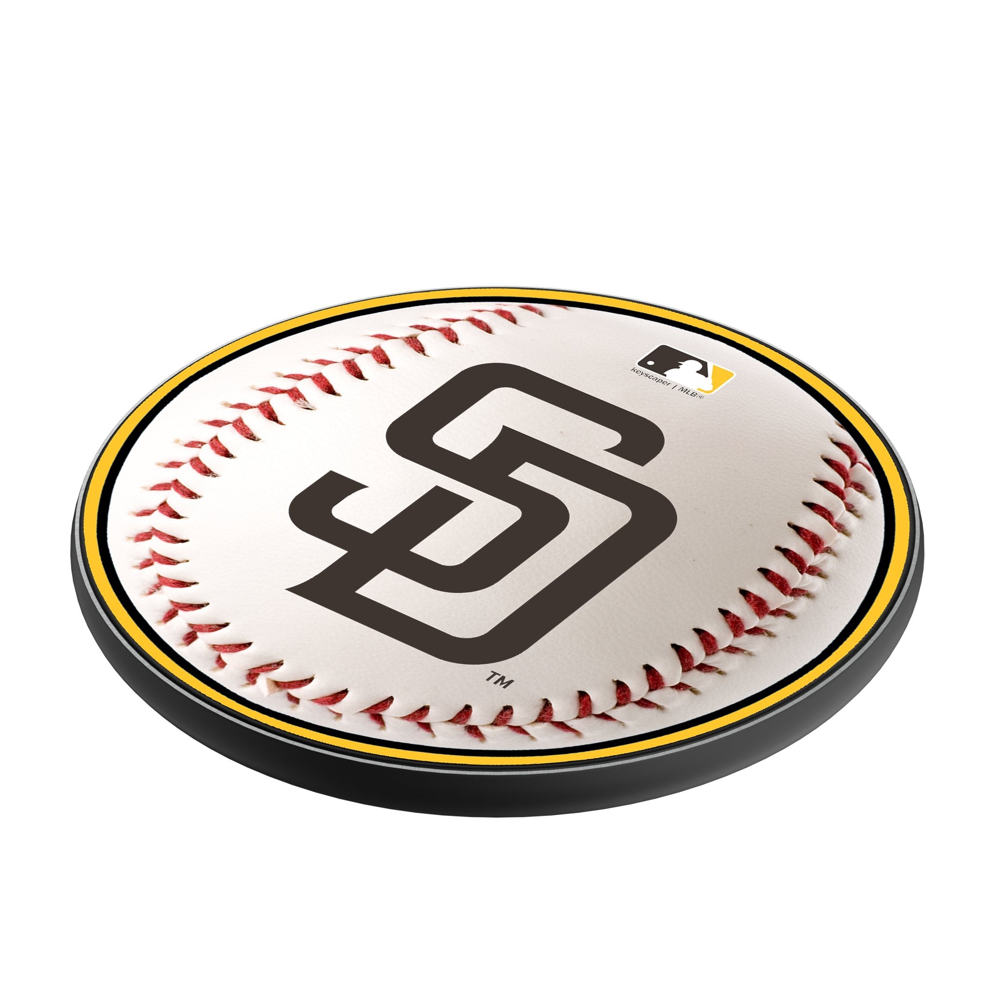 San Diego Padres Baseball 15-Watt Wireless Charger Iso.Jpg