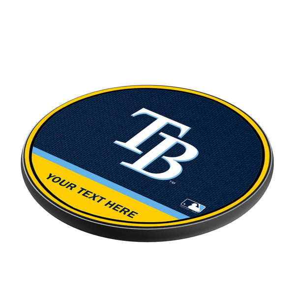 Tampa Bay Rays Personalized Endzone Solid 15-Watt Wireless Charger Iso.Jpg