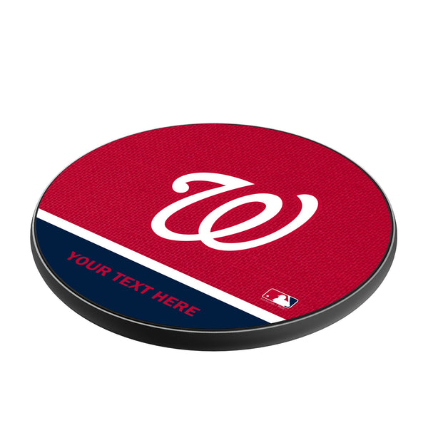 Washington Nationals Personalized Endzone Solid 15-Watt Wireless Charger Iso.Jpg