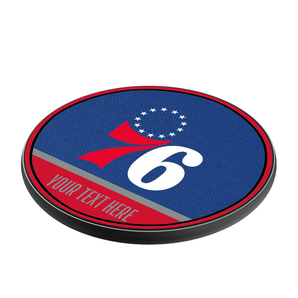 Philadelphia 76ers Personalized Endzone Solid 15-Watt Wireless Charger Iso.Jpg