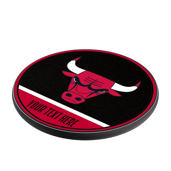 Chicago Bulls Personalized Endzone Solid 15-Watt Wireless Charger Iso.Jpg