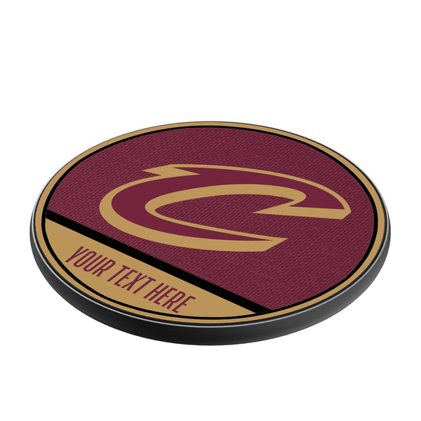 Cleveland Cavaliers Personalized Endzone Solid 15-Watt Wireless Charger Iso.Jpg