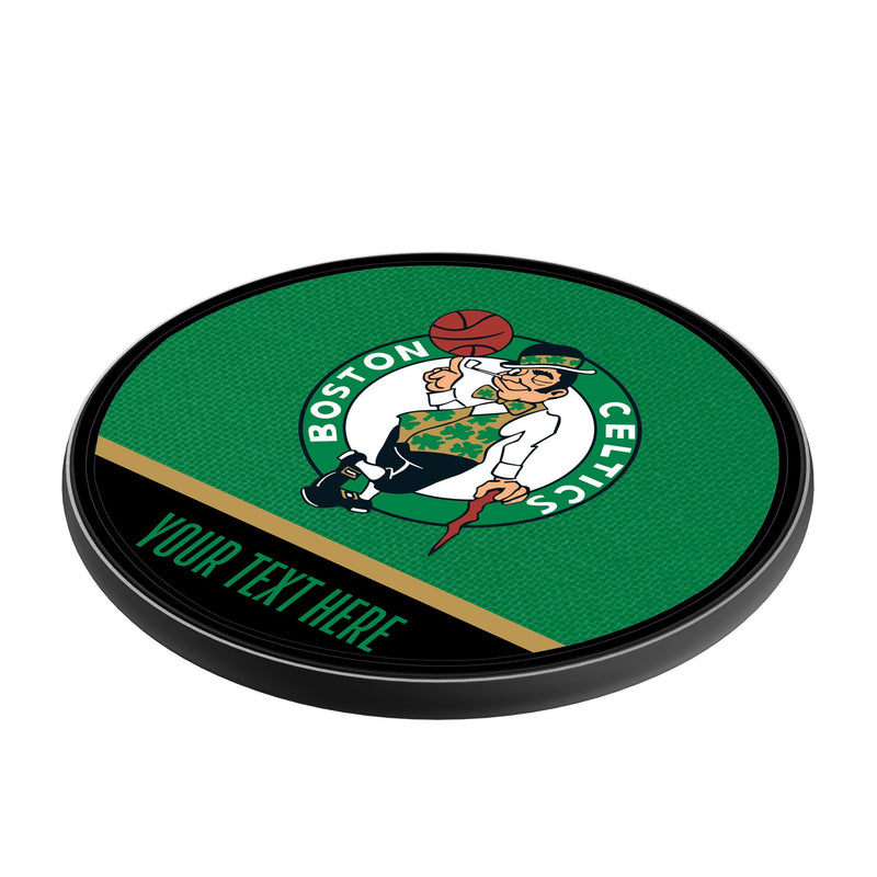 Boston Celtics Personalized Endzone Solid 15-Watt Wireless Charger Iso.Jpg