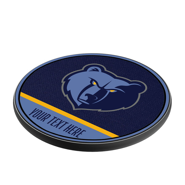 Memphis Grizzlies Personalized Endzone Solid 15-Watt Wireless Charger Iso.Jpg