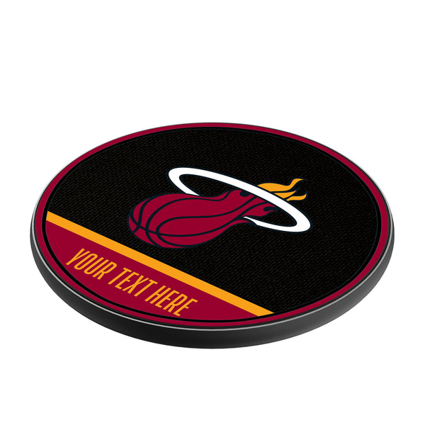 Miami Heat Personalized Endzone Solid 15-Watt Wireless Charger Iso.Jpg