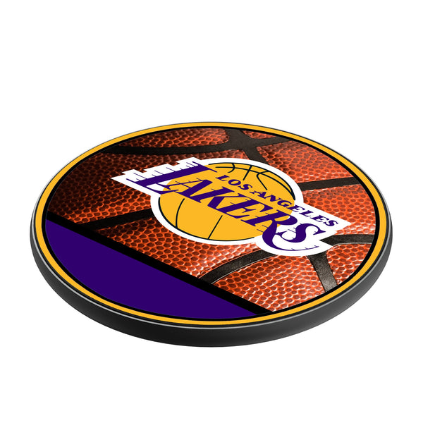 Los Angeles Lakers Basketball 15-Watt Wireless Charger Iso.Jpg