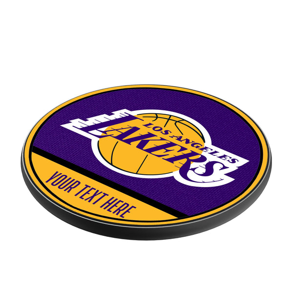 Los Angeles Lakers Personalized Endzone Solid 15-Watt Wireless Charger Iso.Jpg