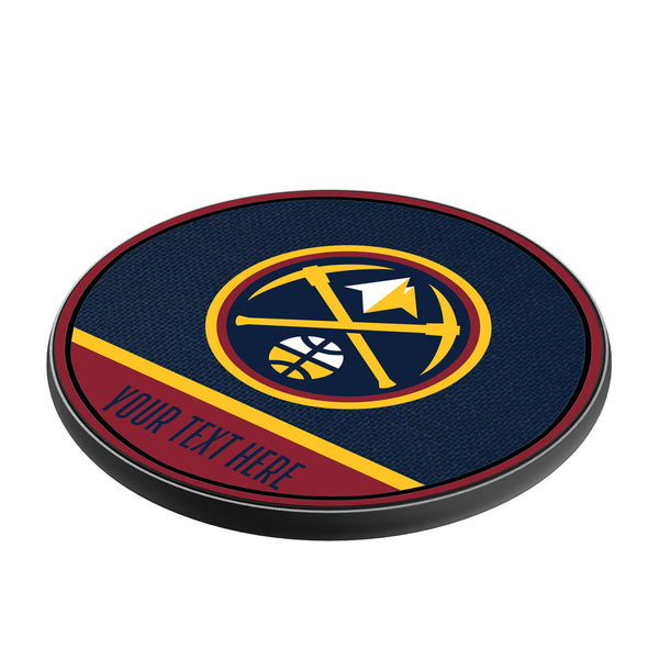 Denver Nuggets Personalized Endzone Solid 15-Watt Wireless Charger Iso.Jpg