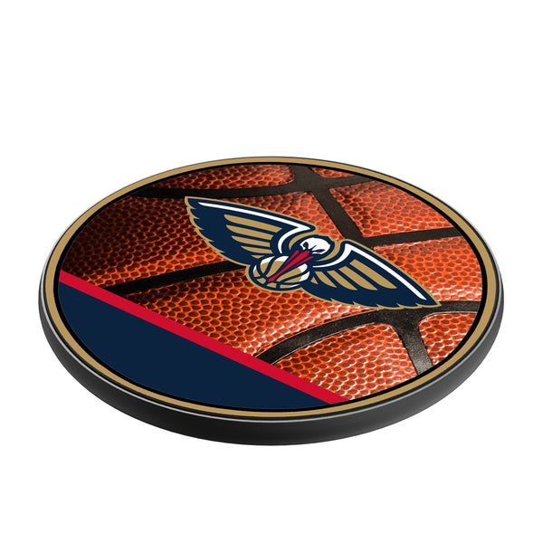 New Orleans Pelicans Basketball 15-Watt Wireless Charger Iso.Jpg