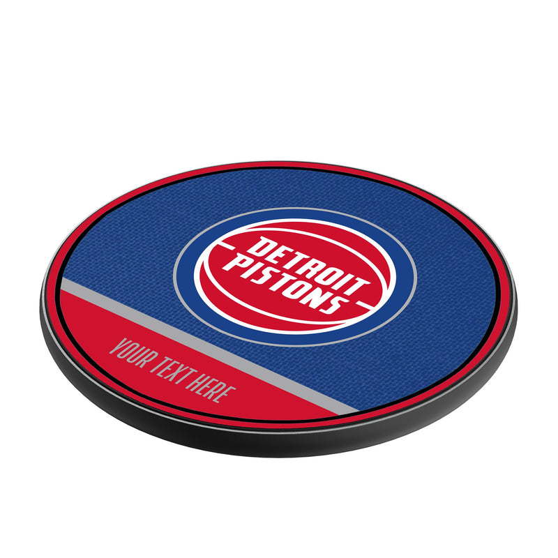 Detroit Pistons Personalized Endzone Solid 15-Watt Wireless Charger Iso.Jpg