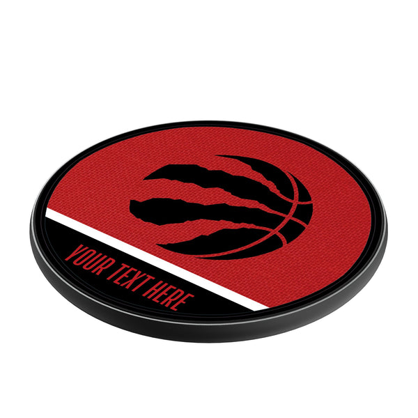 Toronto Raptors Personalized Endzone Solid 15-Watt Wireless Charger Iso.Jpg