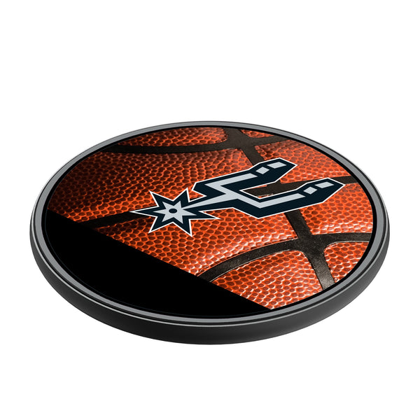 San Antonio Spurs Basketball 15-Watt Wireless Charger Iso.Jpg
