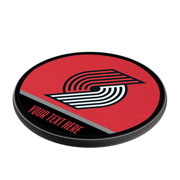Portland Trail Blazers Personalized Endzone Solid 15-Watt Wireless Charger Iso.Jpg