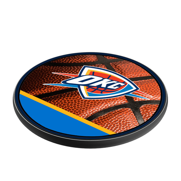 Oklahoma City Thunder Basketball 15-Watt Wireless Charger Iso.Jpg