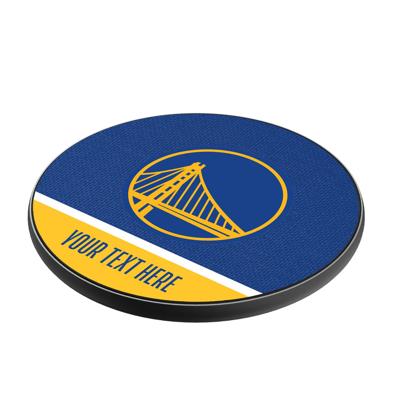 Golden State Warriors Personalized Endzone Solid 15-Watt Wireless Charger Iso.Jpg