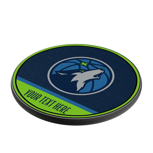 Minnesota Timberwolves Personalized Endzone Solid 15-Watt Wireless Charger Iso.Jpg