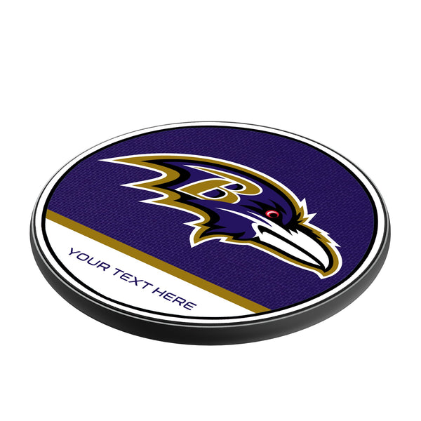 Baltimore Ravens Personalized Endzone Solid 15-Watt Wireless Charger Iso.Jpg