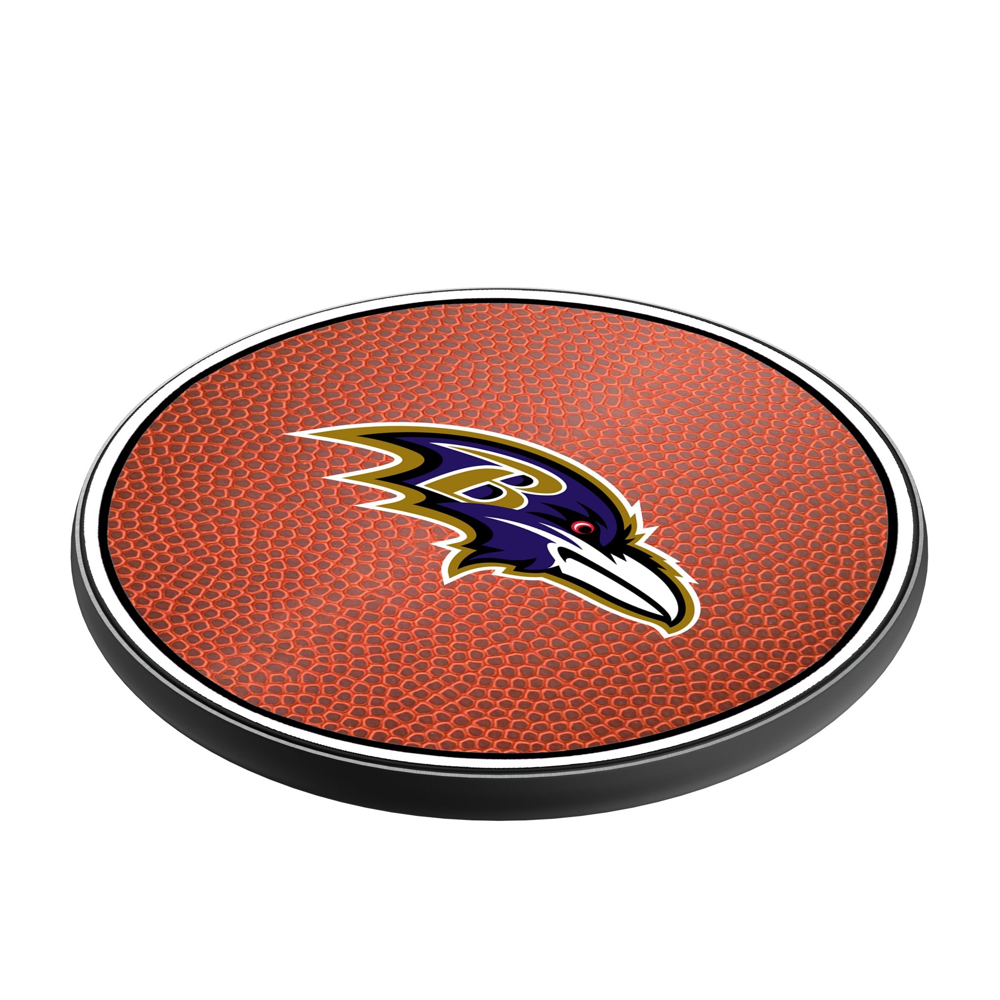 Baltimore Ravens Football 15-Watt Wireless Charger Iso.Jpg