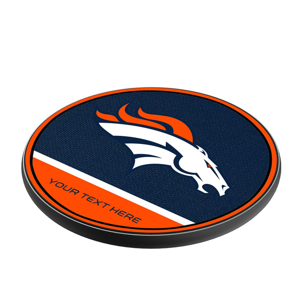 Denver Broncos Personalized Endzone Solid 15-Watt Wireless Charger Iso.Jpg