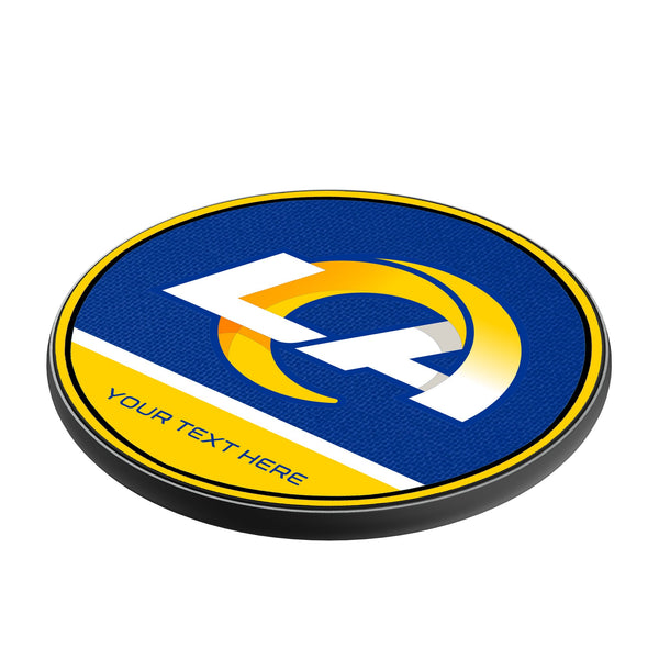 Los Angeles Rams Personalized Endzone Solid 15-Watt Wireless Charger Iso.Jpg