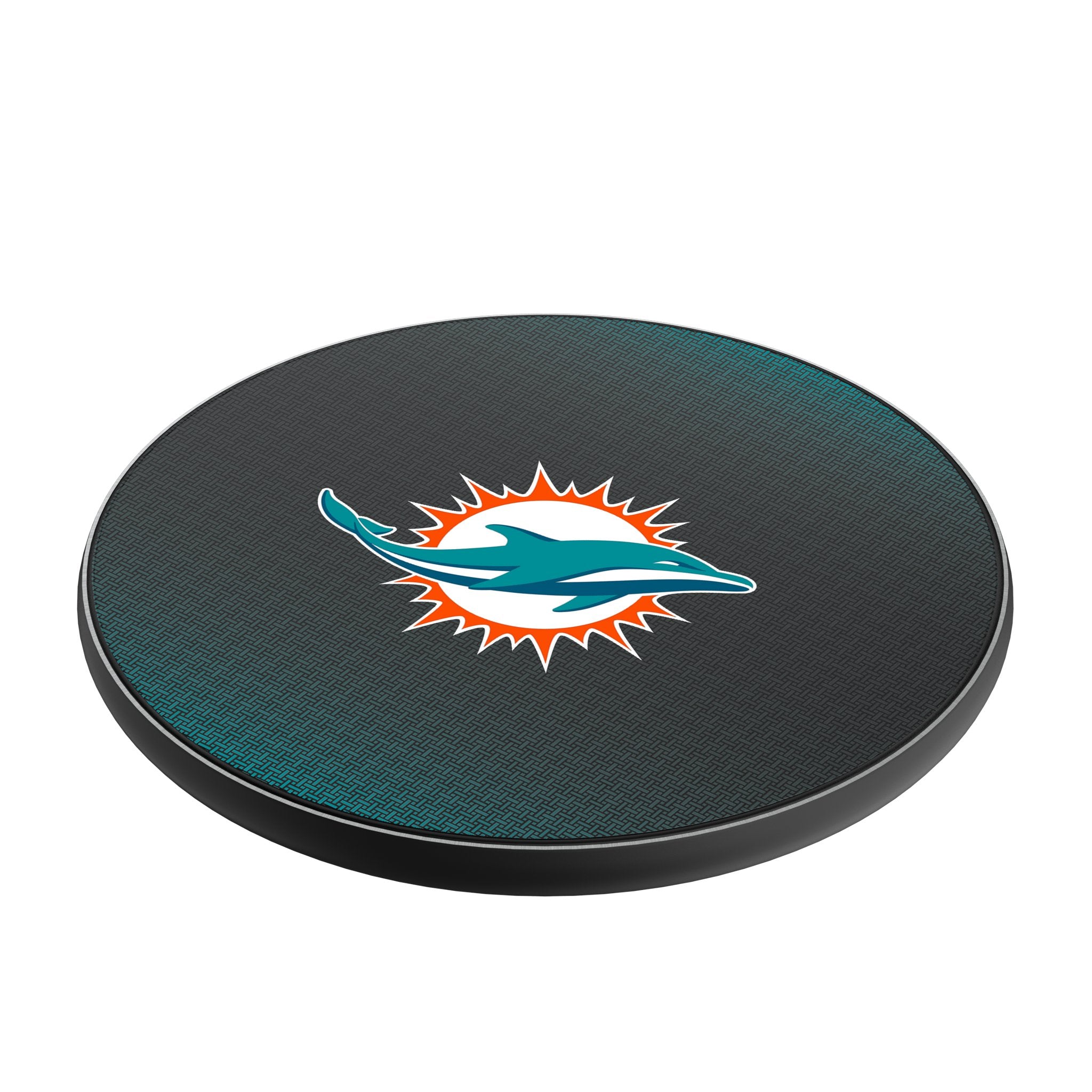 Miami Dolphins Linen 15-Watt Wireless Charger Iso.Jpg