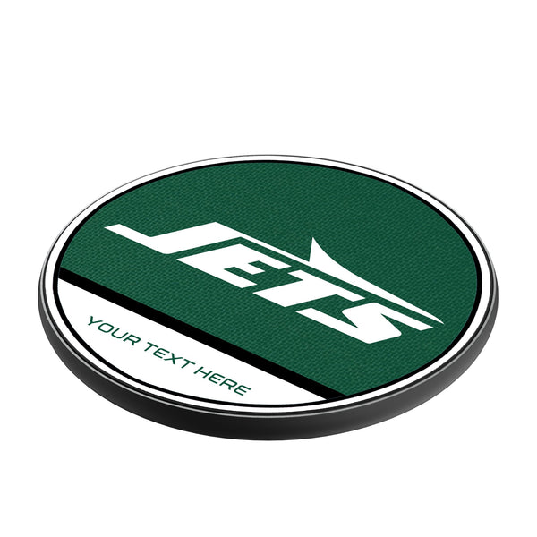 New York Jets Personalized Endzone Solid 15-Watt Wireless Charger Iso.Jpg