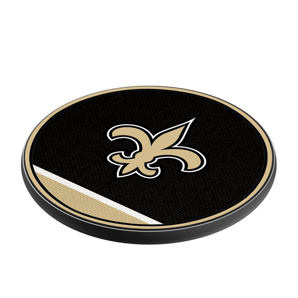 New Orleans Saints Stripe 15-Watt Wireless Charger Iso.Jpg