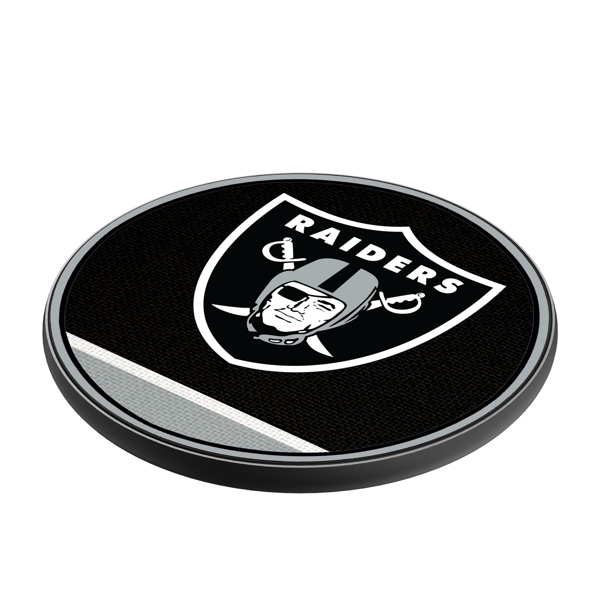Las Vegas Raiders Stripe 15-Watt Wireless Charger Iso.Jpg