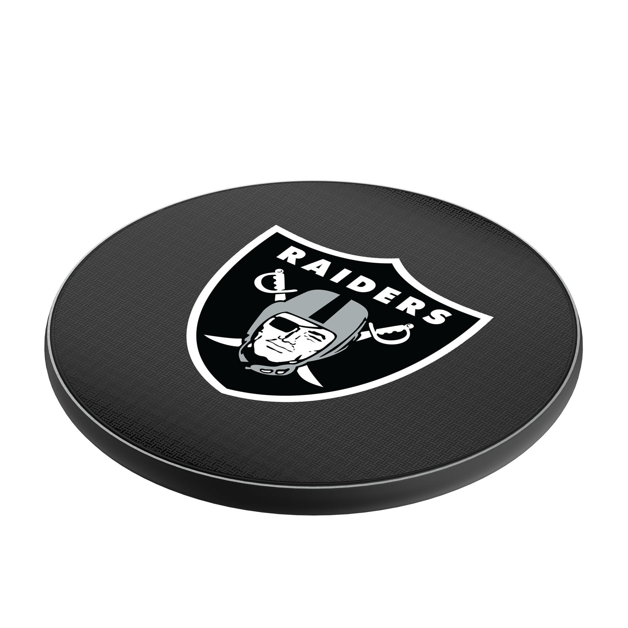 Las Vegas Raiders Linen 15-Watt Wireless Charger Iso.Jpg