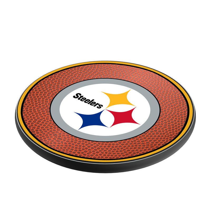 Pittsburgh Steelers Football 15-Watt Wireless Charger Iso.Jpg